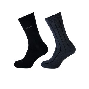 Teckel sokken zwart en grijs 2 paar
